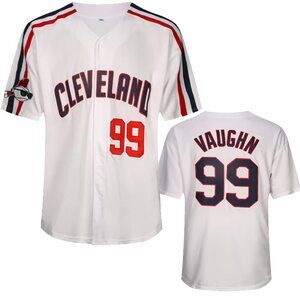 Wild Thing Vaughn #99 Cleveland Indians Men's Baseball Jersey White - Size M
